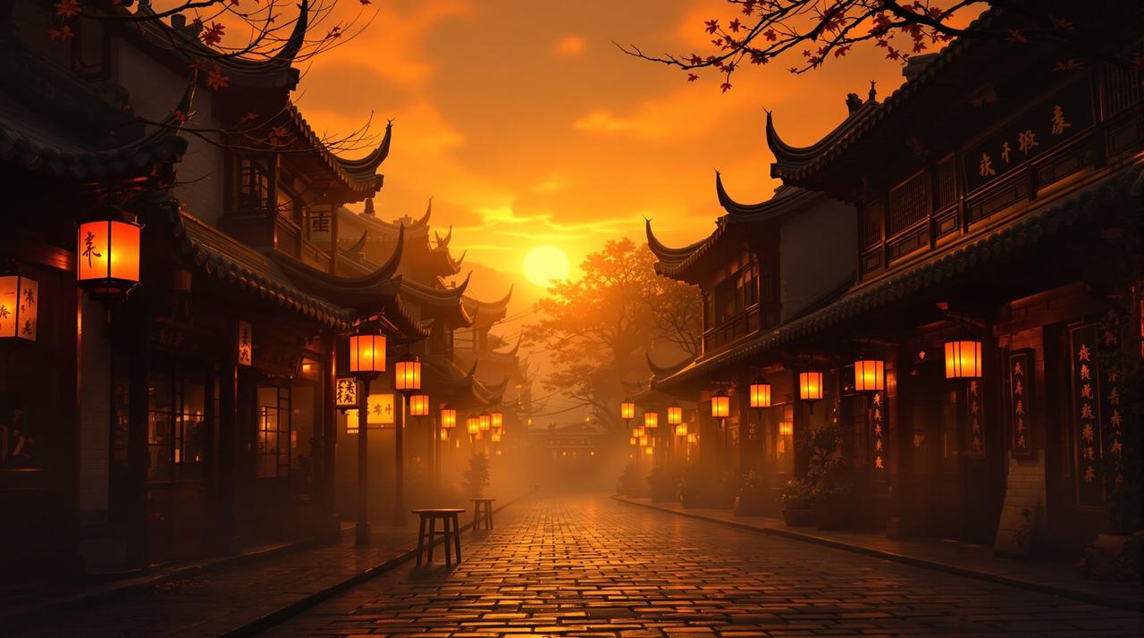 影视h - 暖调灯笼夜空背景
